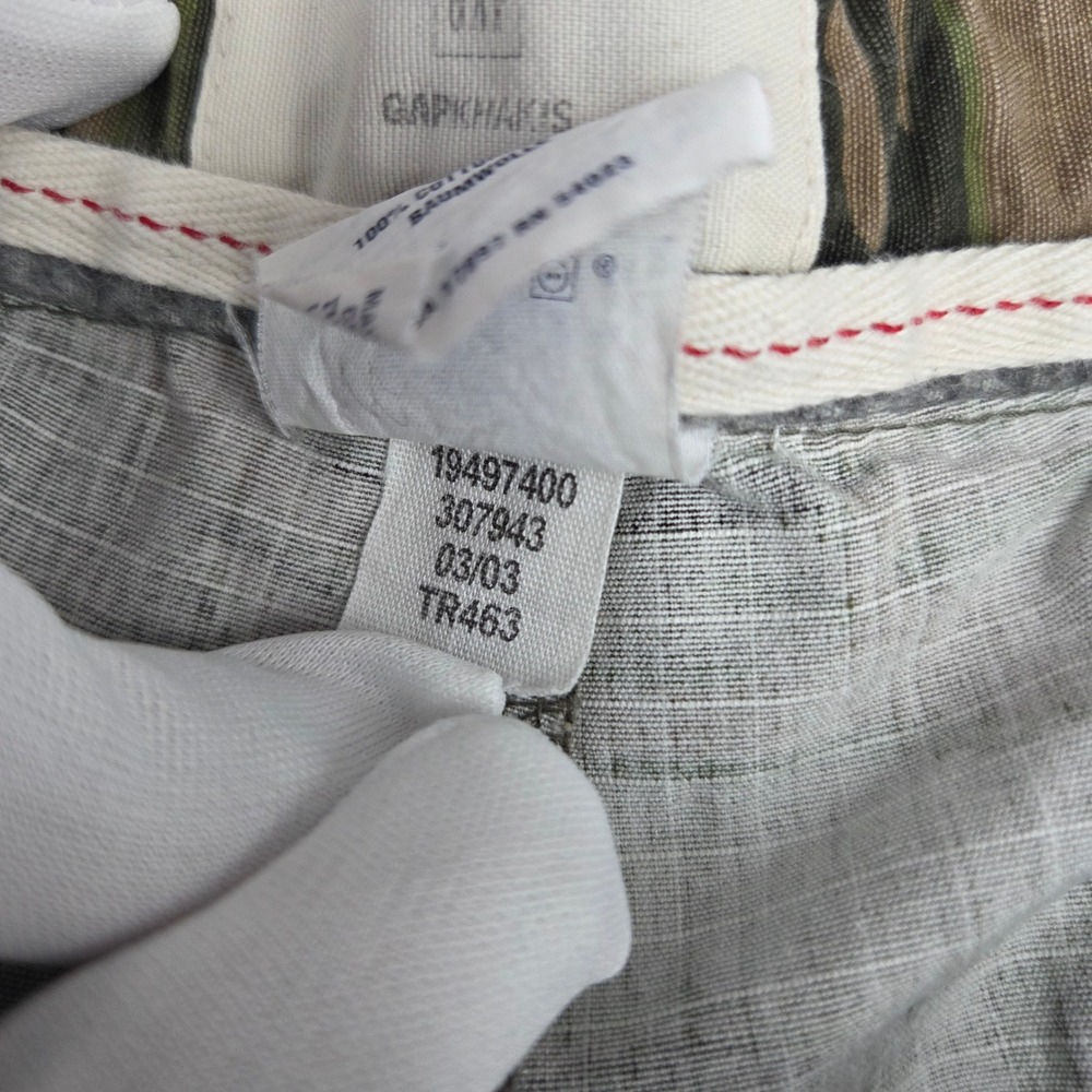 Vtg 2003 GAP Cargo Shorts Men 38 Green Tiger Stripe Camo Ripstop Utility Relaxed - Picture 10 of 12